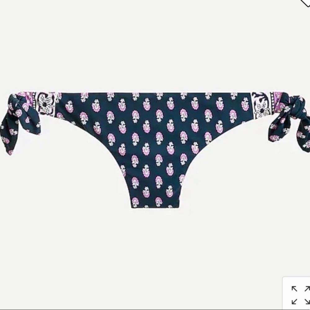 NWT! J. Crew Ring Block Print halter bikini Bottom in best buds Sz XXS/0
